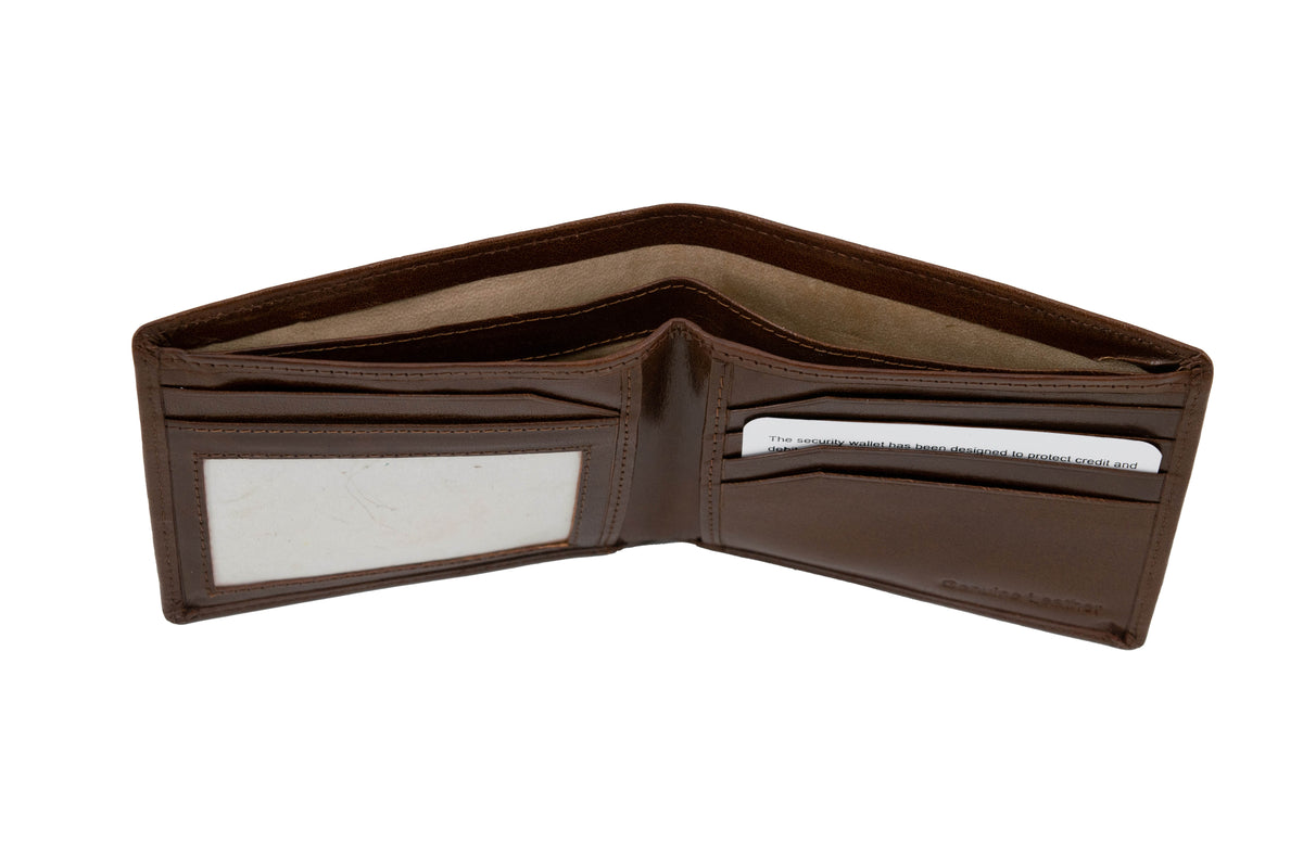 WA5277 RFID Protected Leather Bi-fold Wallet
