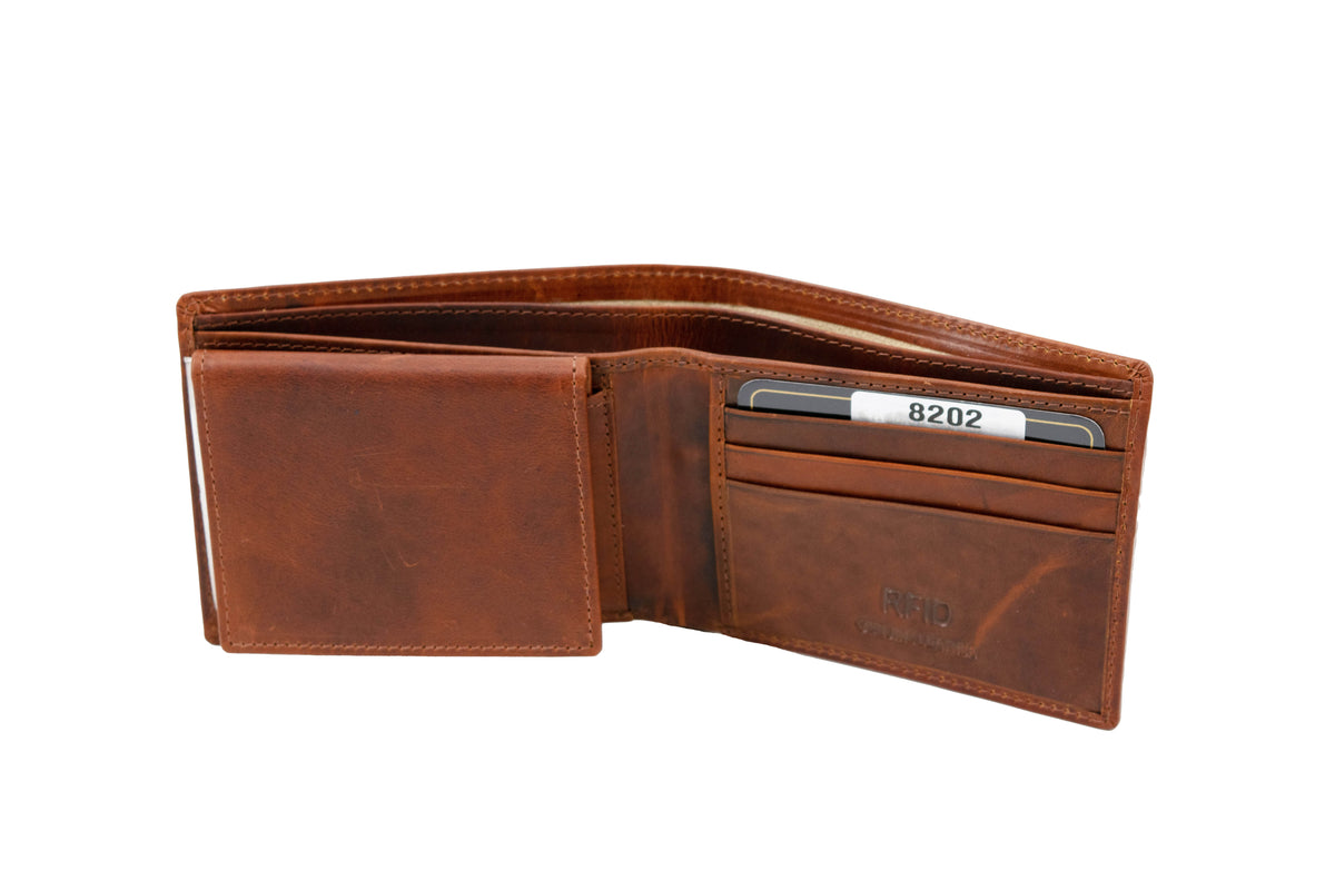 WA8202 RFID Protected Leather Bi-fold
